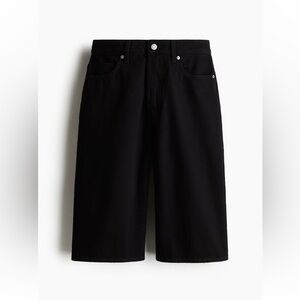 H&M High waist knee length denim shorts